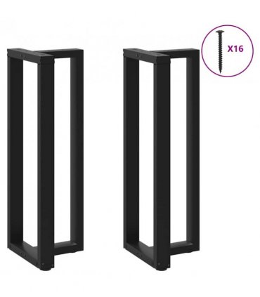 vidaXL Bar Table Legs T-Shaped 2 pcs Black 40x35x(110-111) cm Steel — Size: 40 x 35 x (110-111) cm
