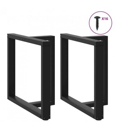 vidaXL Dining Table Legs T-Shaped 2 pcs Black 70x35x(72-73) cm Steel — Size: 70 x 35 x (72-73) cm