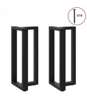 vidaXL Bar Table Legs T-Shaped 2 pcs Black 40x35x(90-91) cm Steel — Size: 40 x 35 x (90-91) cm