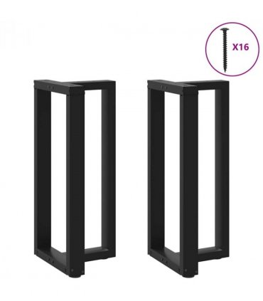 vidaXL Bar Table Legs T-Shaped 2 pcs Black 40x35x(90-91) cm Steel — Size: 40 x 35 x (90-91) cm