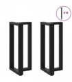 vidaXL Bar Table Legs T-Shaped 2 pcs Black 40x35x(90-91) cm Steel — Size: 40 x 35 x (90-91) cm
