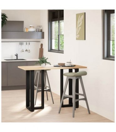 vidaXL Bar Table Legs T-Shaped 2 pcs Black 40x35x(90-91) cm Steel — Size: 40 x 35 x (90-91) cm