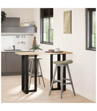 vidaXL Bar Table Legs T-Shaped 2 pcs Black 40x35x(100-101) cm Steel — Size: 40 x 35 x (100-101) cm