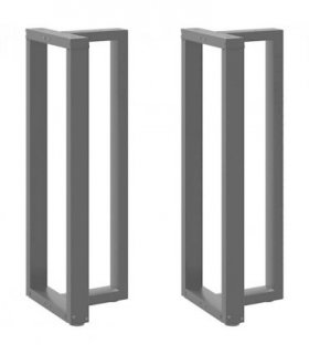 vidaXL Bar Table Legs T-Shaped 2 pcs Black 50x35x(110-111) cm Steel — Size: 50 x 35 x (110-111) cm
