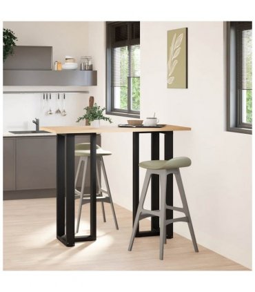 vidaXL Bar Table Legs T-Shaped 2 pcs Black 50x35x(110-111) cm Steel — Size: 50 x 35 x (110-111) cm
