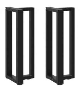 vidaXL Console Table Legs T-Shaped 2 pcs Black 25x28x(72-73) cm Steel — Size: 25 x 28 x (72-73) cm