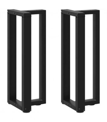 vidaXL Console Table Legs T-Shaped 2 pcs Black 25x28x(72-73) cm Steel — Size: 25 x 28 x (72-73) cm