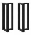 vidaXL Console Table Legs T-Shaped 2 pcs Black 25x28x(72-73) cm Steel — Size: 25 x 28 x (72-73) cm