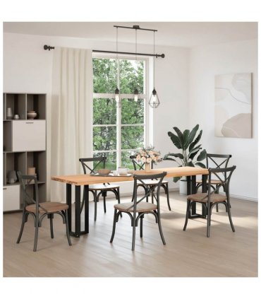 vidaXL Console Table Legs T-Shaped 2 pcs Black 25x28x(72-73) cm Steel — Size: 25 x 28 x (72-73) cm