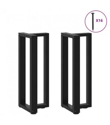 vidaXL Console Table Legs T-Shaped 2 pcs Black 25x28x(72-73) cm Steel — Size: 25 x 28 x (72-73) cm