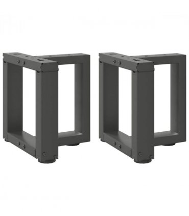 vidaXL Coffee Table Legs T-Shaped 2 pcs Anthracite 30x25x(30-31) cm Steel — Size: 30 x 25 x (30-31) cm