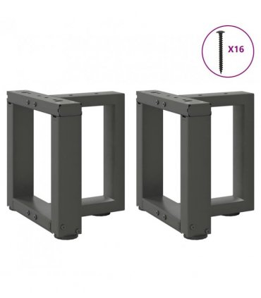 vidaXL Coffee Table Legs T-Shaped 2 pcs Anthracite 30x25x(30-31) cm Steel — Size: 30 x 25 x (30-31) cm