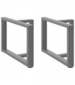 vidaXL Coffee Table Legs T-Shaped 2 pcs Black 70x25x(42-43) cm Steel — Size: 70 x 25 x (42-43) cm