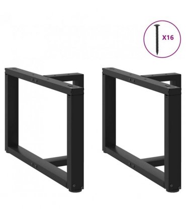 vidaXL Coffee Table Legs T-Shaped 2 pcs Black 70x25x(42-43) cm Steel — Size: 70 x 25 x (42-43) cm