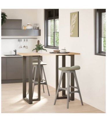 vidaXL Bar Table Legs T-Shaped 2 pcs Black 60x35x(110-111) cm Steel — Colour: natural, Size: 60 x 35 x (110-111) cm