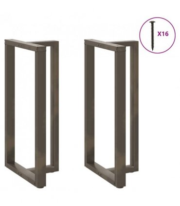 vidaXL Bar Table Legs T-Shaped 2 pcs Black 60x35x(110-111) cm Steel — Colour: natural, Size: 60 x 35 x (110-111) cm