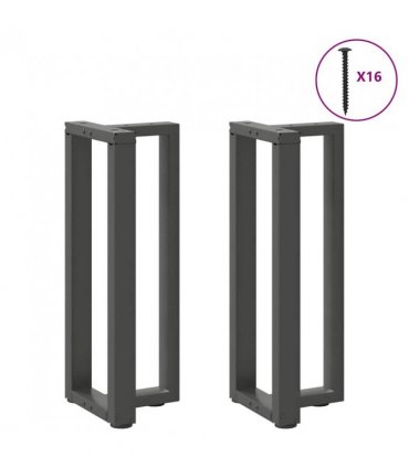 vidaXL Console Table Legs T-Shaped 2 pcs Anthracite 38x25x(72-73) cm Steel — Size: 38 x 25 x (72-73) cm