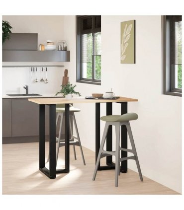 vidaXL Bar Table Legs T-Shaped 2 pcs Black 60x35x(100-101) cm Steel — Size: 60 x 35 x (100-101) cm