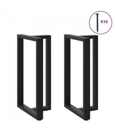 vidaXL Bar Table Legs T-Shaped 2 pcs Black 60x35x(100-101) cm Steel — Size: 60 x 35 x (100-101) cm