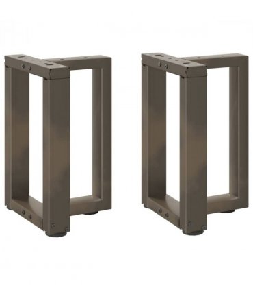 vidaXL Coffee Table Legs T-Shaped 2 pcs Black 28x25x(42-43) cm Steel — Colour: natural, Size: 28 x 25 x (42-43) cm