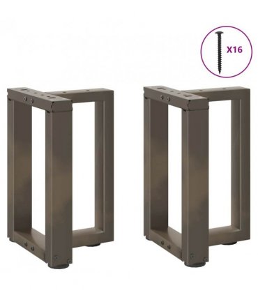 vidaXL Coffee Table Legs T-Shaped 2 pcs Black 28x25x(42-43) cm Steel — Colour: natural, Size: 28 x 25 x (42-43) cm