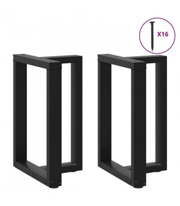 vidaXL Dining Table Legs T-Shaped 2 pcs Black 60x35x(72-73) cm Steel — Size: 60 x 35 x (72-73) cm