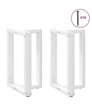 vidaXL Dining Table Legs T-Shaped 2 pcs White 60x35x(72-73) cm Steel — Size: 60 x 35 x (72-73) cm