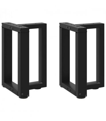 vidaXL Coffee Table Legs T-Shaped 2 pcs Black 28x25x(42-43) cm Steel — Size: 28 x 25 x (42-43) cm