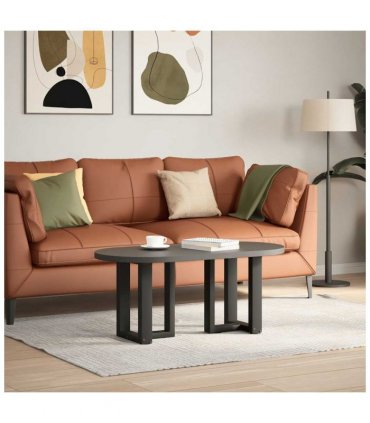 vidaXL Coffee Table Legs T-Shaped 2 pcs Black 28x25x(42-43) cm Steel — Size: 28 x 25 x (42-43) cm