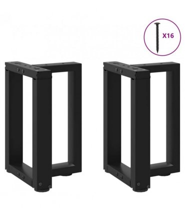 vidaXL Coffee Table Legs T-Shaped 2 pcs Black 28x25x(42-43) cm Steel — Size: 28 x 25 x (42-43) cm