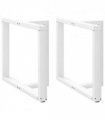vidaXL Dining Table Legs T-Shaped 2 pcs White 100x35x(72-73) cm Steel — Size: 100 x 35 x (72-73) cm