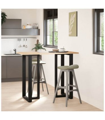 vidaXL Bar Table Legs T-Shaped 2 pcs Black 60x35x(110-111) cm Steel — Size: 60 x 35 x (110-111) cm