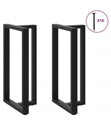 vidaXL Bar Table Legs T-Shaped 2 pcs Black 60x35x(110-111) cm Steel — Size: 60 x 35 x (110-111) cm
