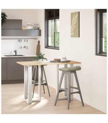 vidaXL Bar Table Legs T-Shaped 2 pcs White 50x35x(90-91) cm Steel — Size: 50 x 35 x (90-91) cm