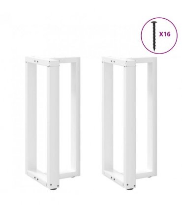 vidaXL Bar Table Legs T-Shaped 2 pcs White 50x35x(90-91) cm Steel — Size: 50 x 35 x (90-91) cm