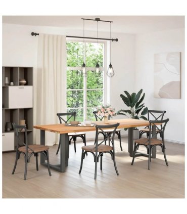 vidaXL Dining Table Legs T-Shaped 2 pcs Anthracite 70x35x(72-73) cm Steel — Size: 70 x 35 x (72-73) cm