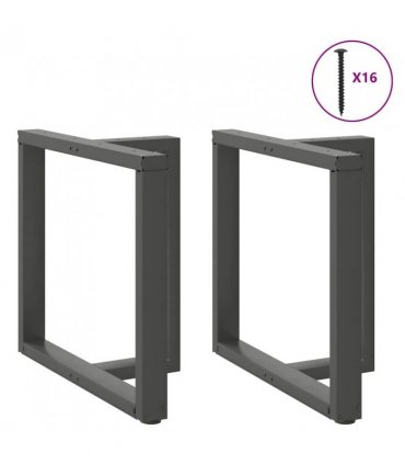 vidaXL Dining Table Legs T-Shaped 2 pcs Anthracite 70x35x(72-73) cm Steel — Size: 70 x 35 x (72-73) cm