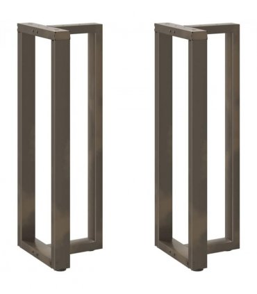 vidaXL Bar Table Legs T-Shaped 2 pcs Black 50x35x(110-111) cm Steel — Colour: natural, Size: 50 x 35 x (110-111) cm