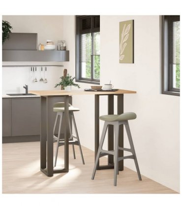 vidaXL Bar Table Legs T-Shaped 2 pcs Black 50x35x(110-111) cm Steel — Colour: natural, Size: 50 x 35 x (110-111) cm