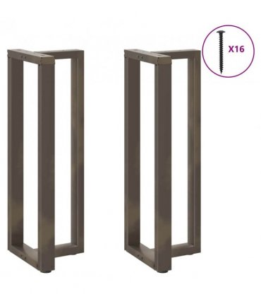 vidaXL Bar Table Legs T-Shaped 2 pcs Black 50x35x(110-111) cm Steel — Colour: natural, Size: 50 x 35 x (110-111) cm