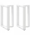 vidaXL Dining Table Legs T-Shaped 2 pcs White 50x35x(72-73) cm Steel — Size: 50 x 35 x (72-73) cm