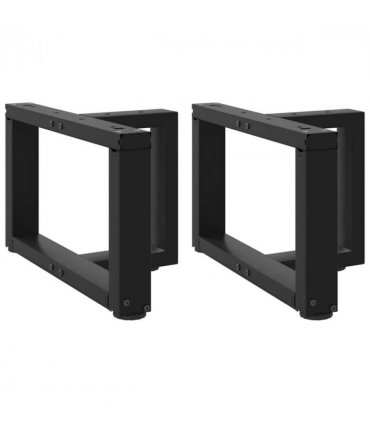 vidaXL Coffee Table Legs T-Shaped 2 pcs Black 40x25x(30-31) cm Steel — Size: 40 x 25 x (30-31) cm
