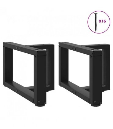 vidaXL Coffee Table Legs T-Shaped 2 pcs Black 40x25x(30-31) cm Steel — Size: 40 x 25 x (30-31) cm