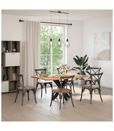 vidaXL Dining Table Leg Spider Shape Black 85x85x(72-73) cm Steel — Size: 85 x 85 x (72-73) cm