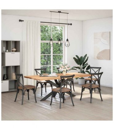 vidaXL Dining Table Leg Spider Shape Anthracite 150x78x(72-73) cm Steel — Size: 150 x 78 x (72-73) cm