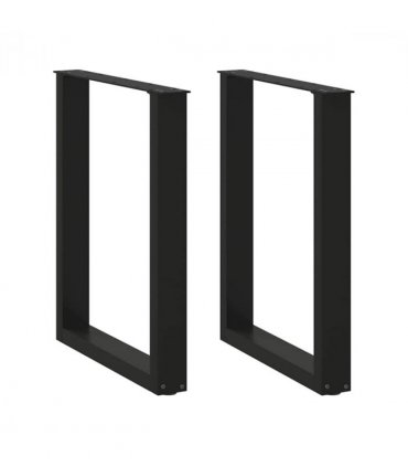 vidaXL Dining Table Legs U-Shaped 2 pcs Black 70x(72-73) cm Steel — Size: 70 x (72-73) cm — V0671986294