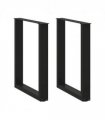 vidaXL Dining Table Legs U-Shaped 2 pcs Black 70x(72-73) cm Steel — Size: 70 x (72-73) cm — V0671986294