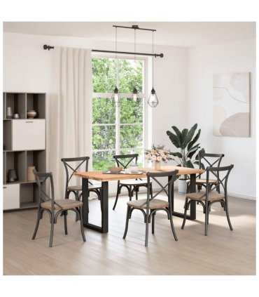 vidaXL Dining Table Legs U-Shaped 2 pcs Black 70x(72-73) cm Steel — Size: 70 x (72-73) cm — V0671986294