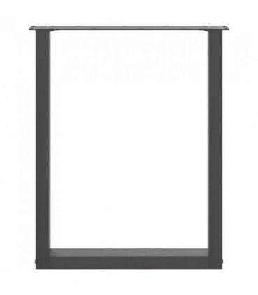 vidaXL Dining Table Legs U-Shaped 2 pcs Black 70x(72-73) cm Steel — Size: 70 x (72-73) cm — V0671986294