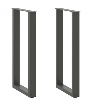 vidaXL Console Table Legs U-Shaped 2 pcs Anthracite 38x(72-73) cm Steel — Size: 38 x (72-73) cm